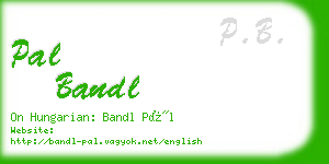 pal bandl business card